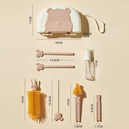 Baby feeder brush 8 pieces with feeder stand Federal wash liquid bottle premium quality