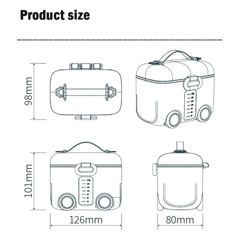 180G Capacity Portable Milk Powder Formula Dispenser Food Container Storage Feeding Boxes for Baby Kids Toddler Grid Baby Food Storage Box