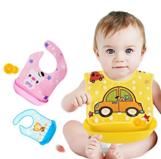 Baby baby with plastic pocket attach button washable material