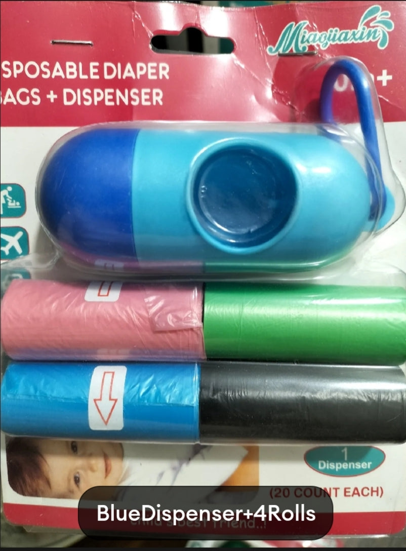 Garbag Disposable diaper bag with Dispenser and separate Rolls