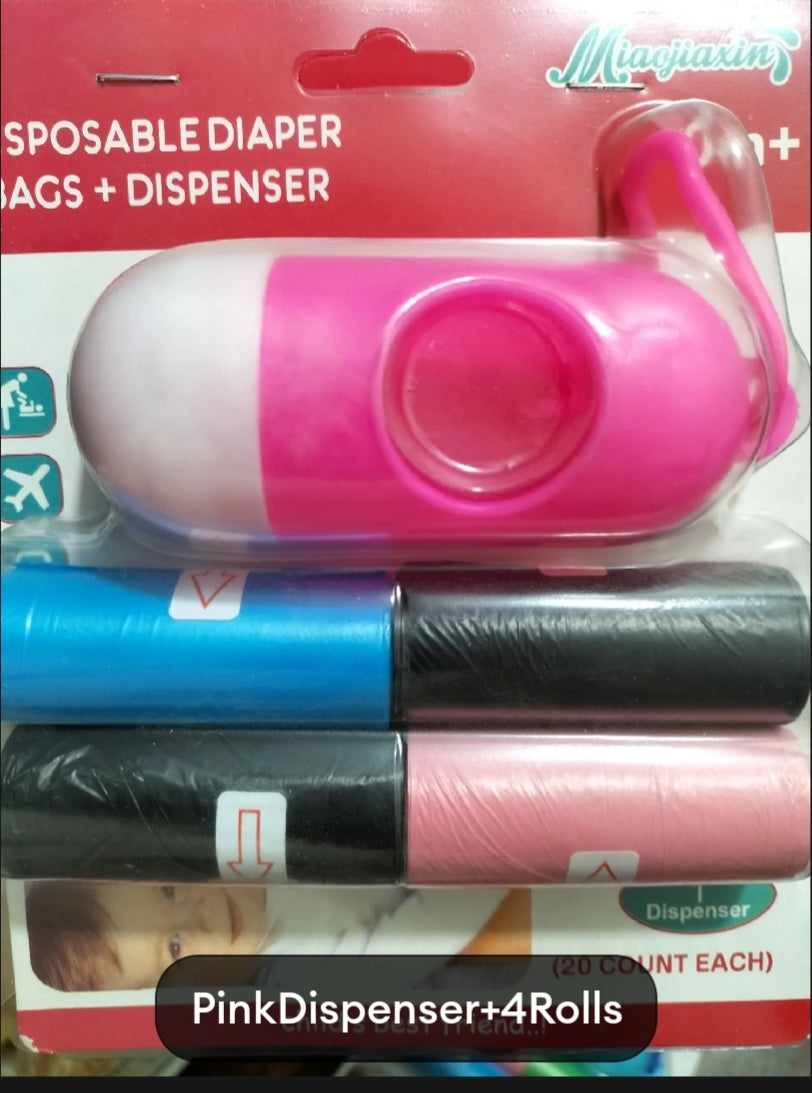 Garbag Disposable diaper bag with Dispenser and separate Rolls